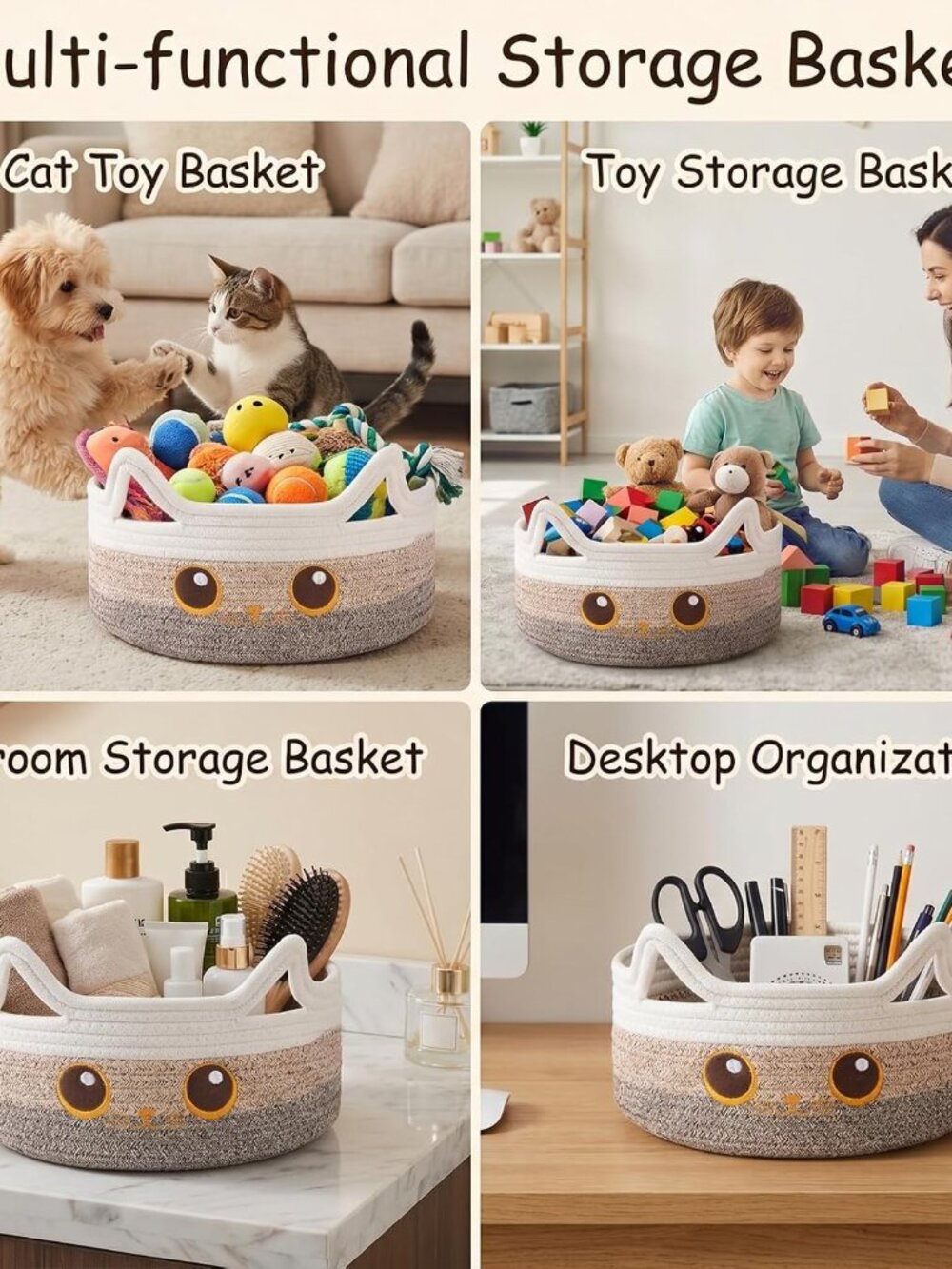 Small Cotton Rope Storage Basket - Picture 6 of 9
